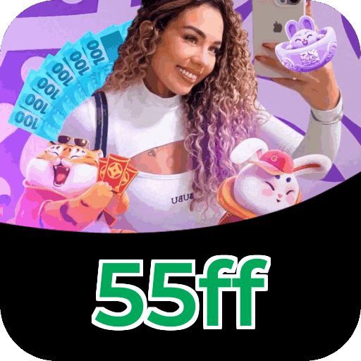 Plataforma 55ff mostrando interface moderna, jogos certificados e recursos de segurança licenciados